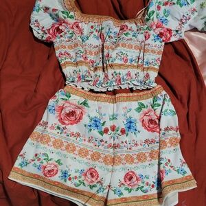 Pink Lily Floral Patterned Garment